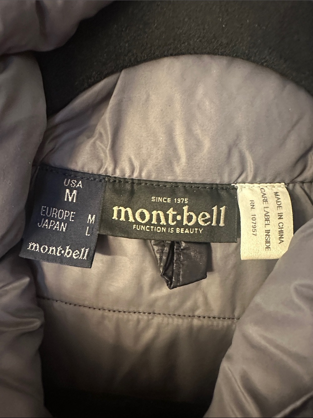 Montbell Men's Black Packable Puffer Jacket with Hood - Picture 2 of 3
